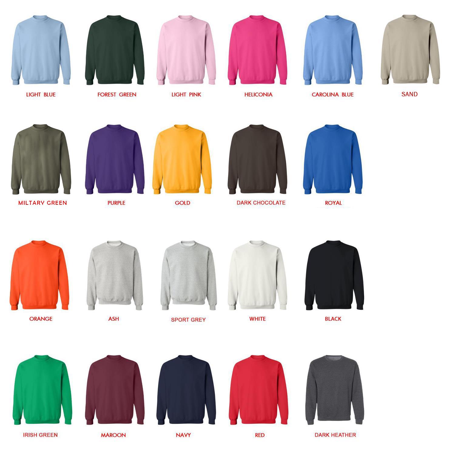 sweatshirt color chart - Eighty Six Merch