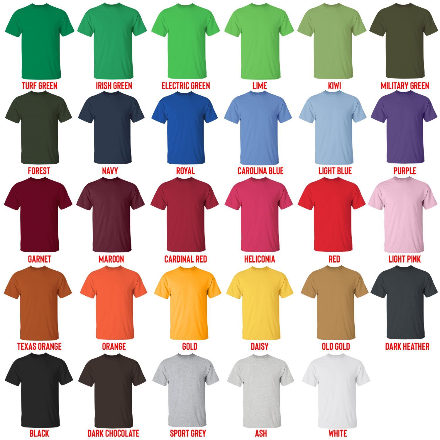 t shirt color chart - Eighty Six Merch