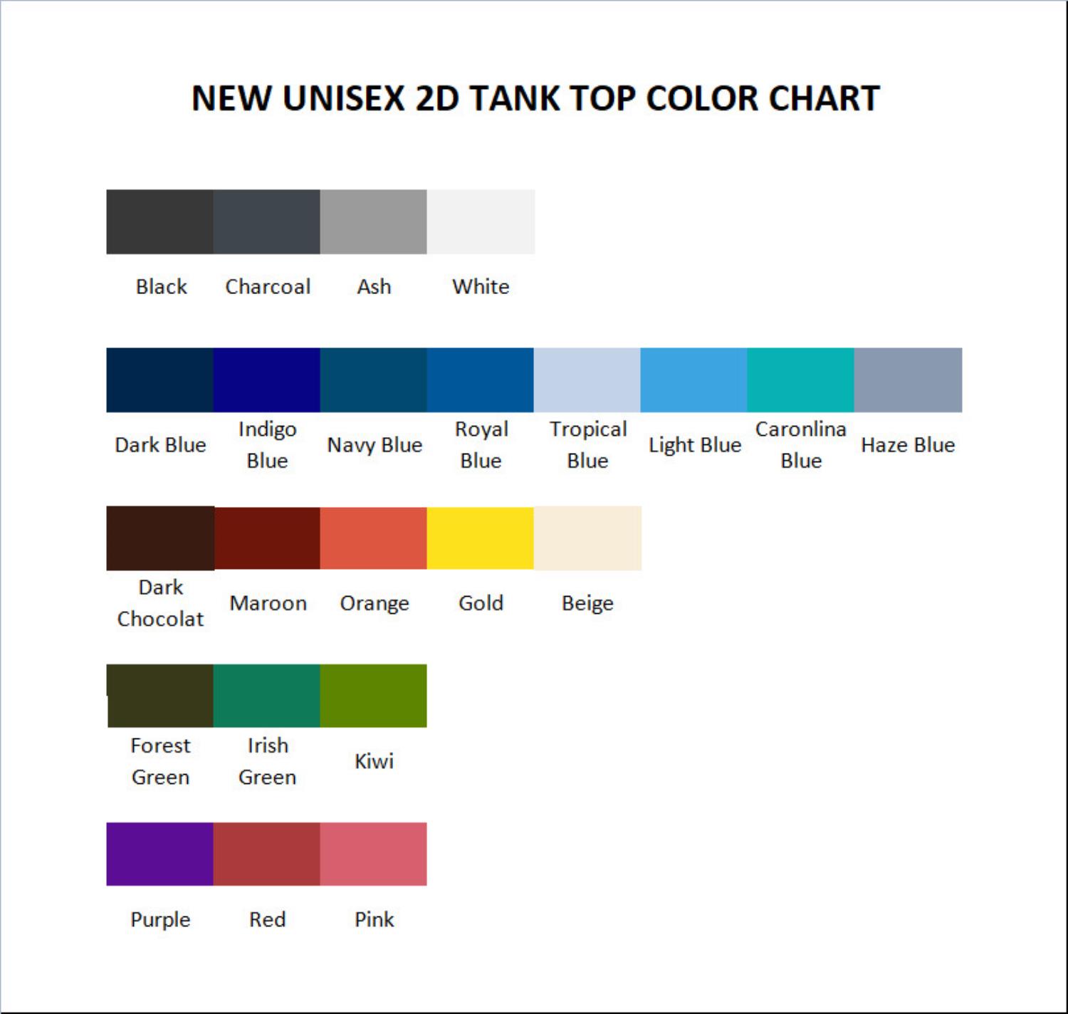 tank top color chart - Eighty Six Merch