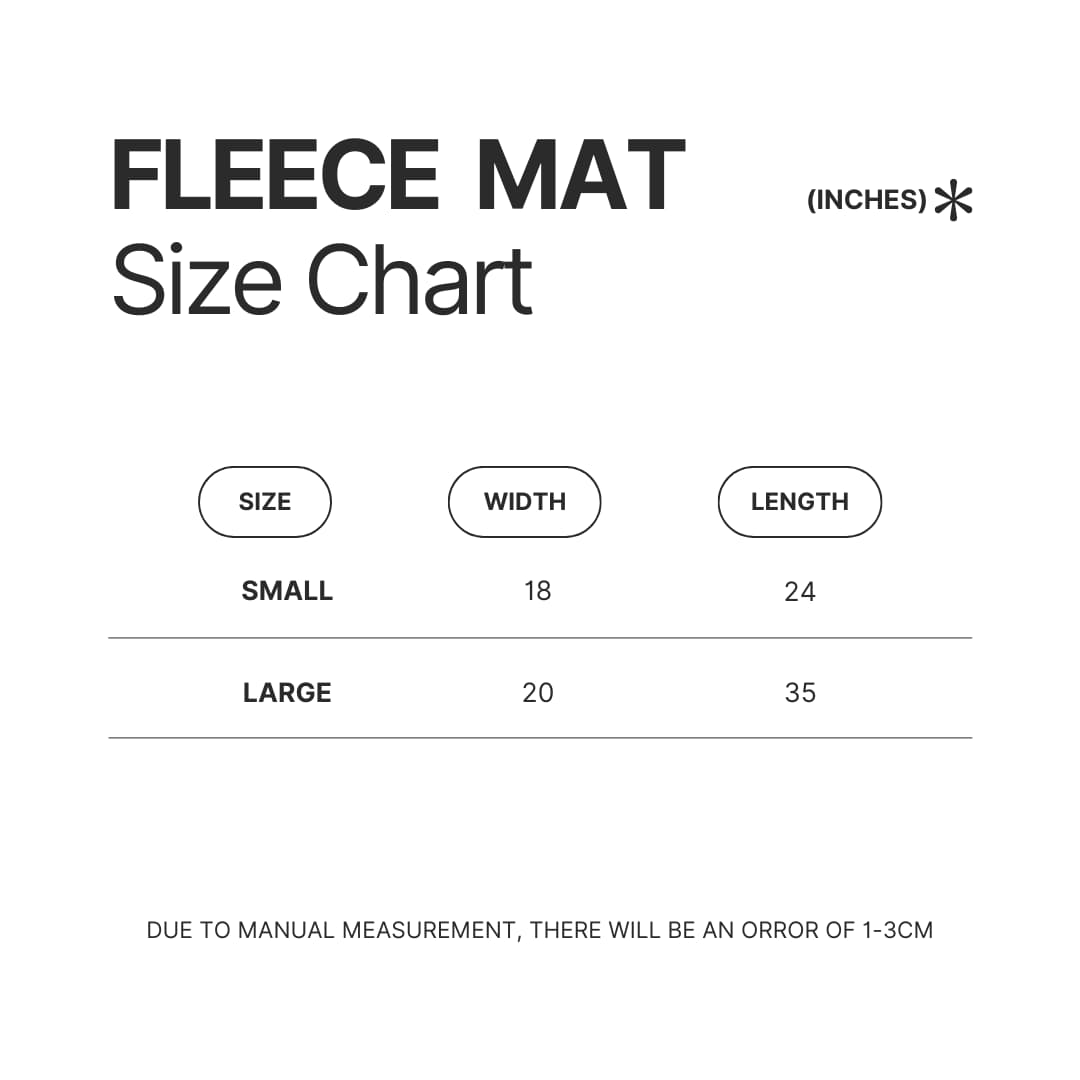 Fleece Mat Size Chart - Eighty Six Merch